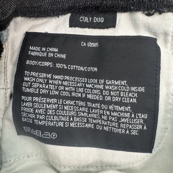 Alexander Wang Women’s Sz 24 Blue and Black Cult Duo Straight Leg Crop Jeans - Picture 15 of 16